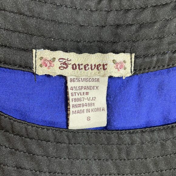 Forever 21 Women's S Sleeveless Knit Dress - Cobalt Blue with Black Trim - Picture 6 of 6